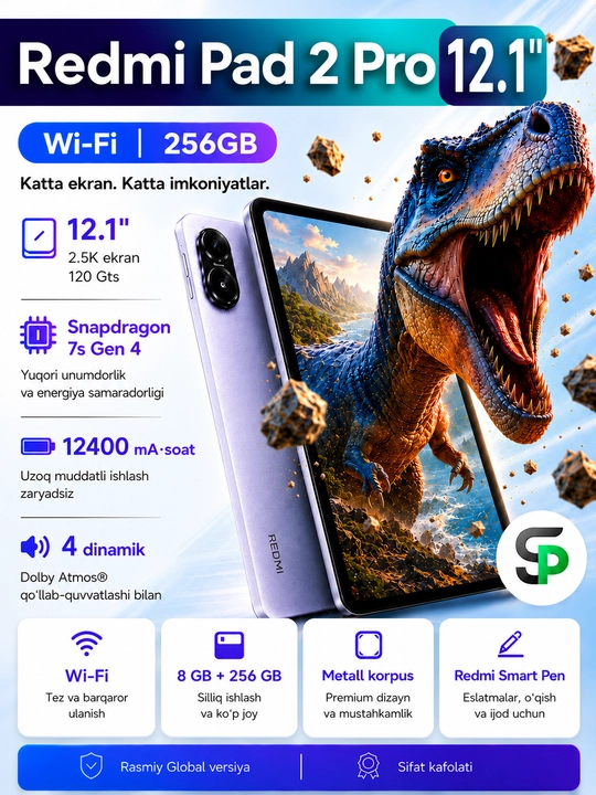 Planshet Xiaomi Redmi Pad 2 Pro  Wi-Fi