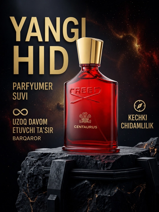 Creed Centaurus parfyumeriya suvi — uzoq saqlanuvchi sharqona-yog‘ochsimon hid