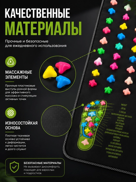 Массажный коврик для стоп, акупунктурный, рефлексотерапевтический