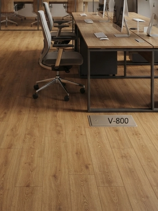 Напольное покрытие из MDF ламин разм 1220Х200Х8 мм V-фаска, качественные панели под дерево - 