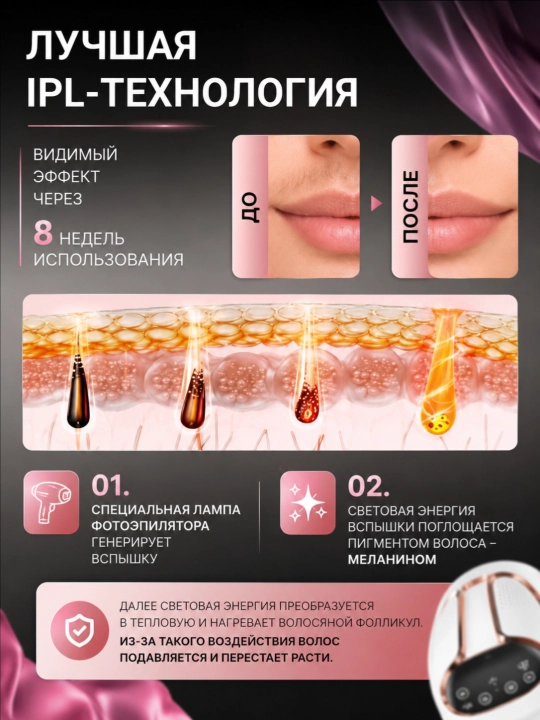 Фотоэпилятор PH Lumea, для зоны бикини, лица, тела, с датчиком цвета кожи