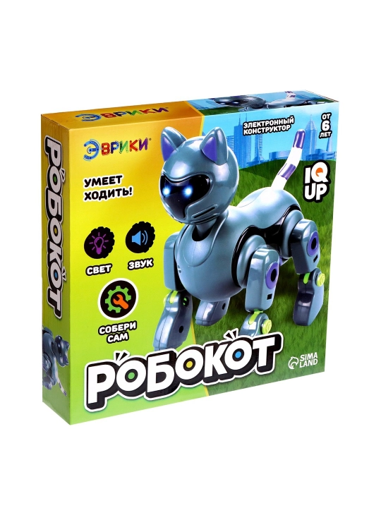 Robot Robocat Evrika, elektron konstruktsiyalar toplami, interaktiv: ovoz, yoruglik - 