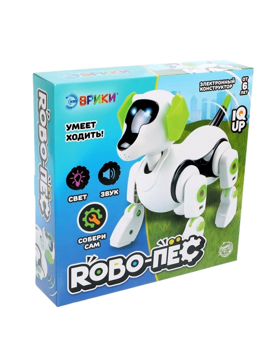 Robot Robo-dog Evrika, elektron konstruktor, interaktiv: ovoz, yoruglik - 