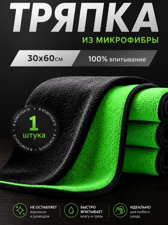Микрофибровая тряпка для мытья автомобиля - 