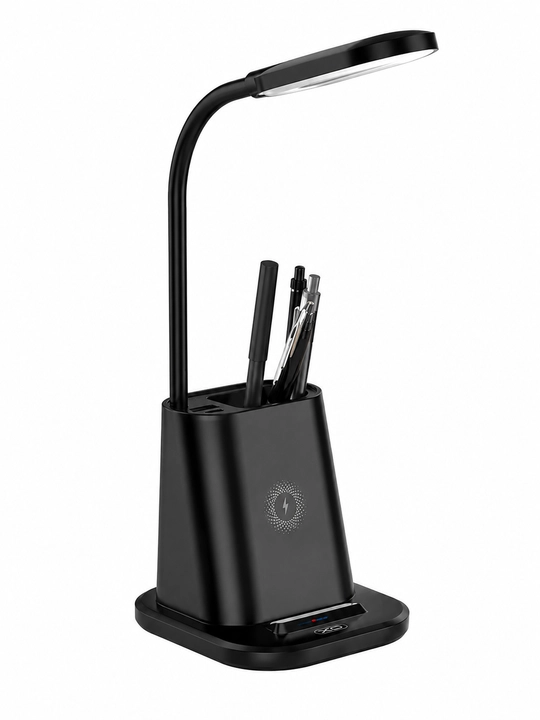 Беспроводное зарядное устройство XO WX032 3-в-1 25W с LED-лампой и подставкой для ручек - 