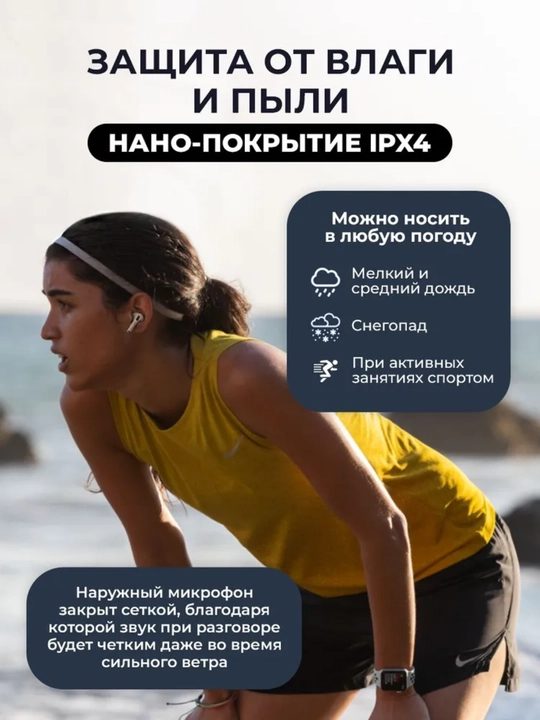 Смарт Bluetooth наушники с экраном, сенсорное управление, уведомления, 22+ функции