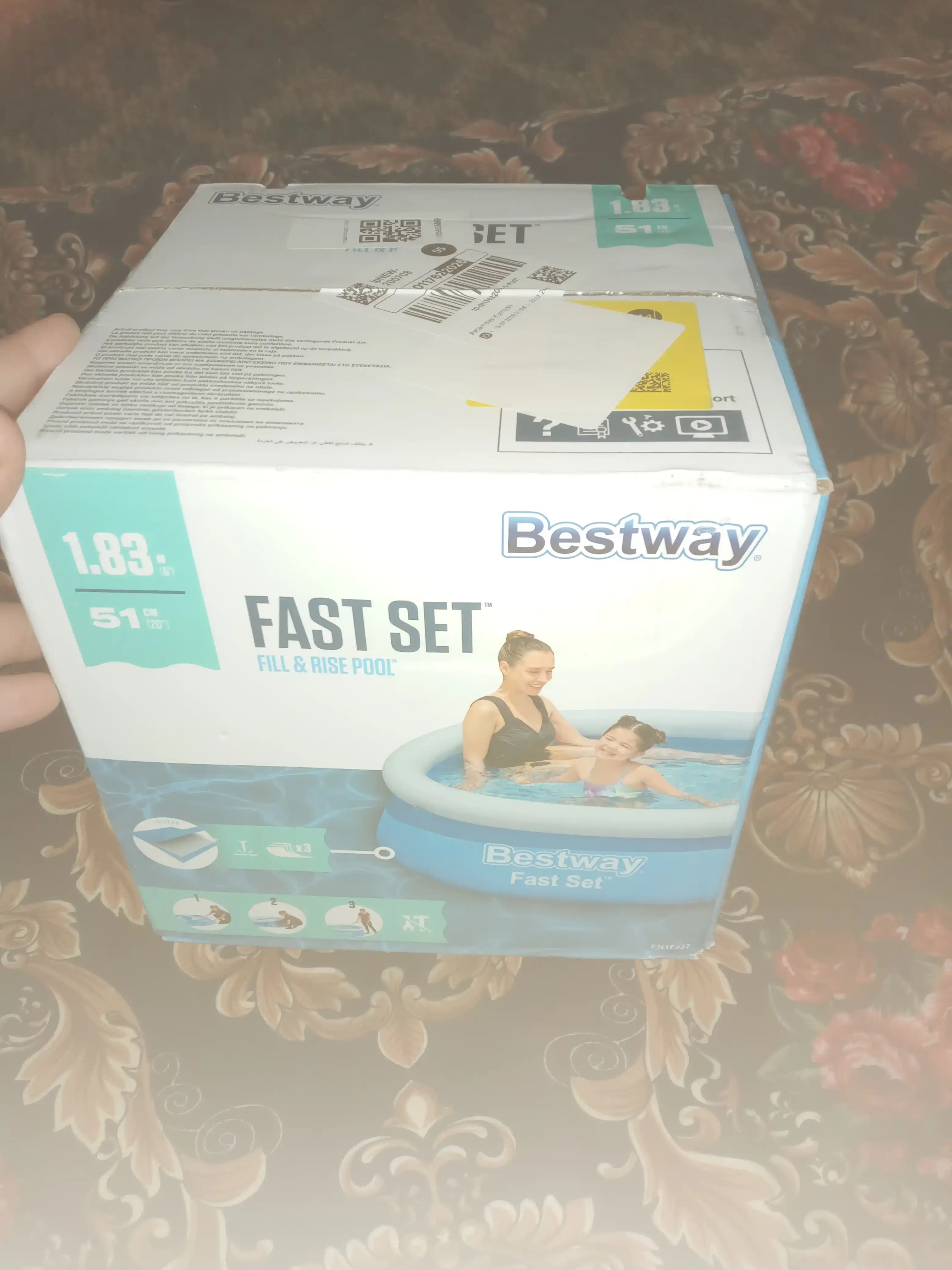 Бассейн надувной Bestway Fast Set, до 3800 литров, прочный ПВХ