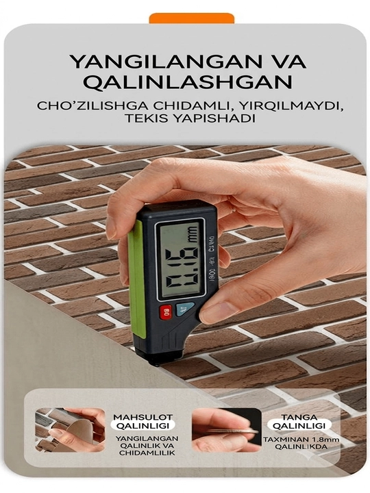 Devor oboyi, o'zi yopishadigan turli xil ko'rinishda 45sm x 10m uzunlikda