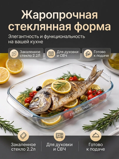 Жаропрочная стеклянная посуда. Подходит для приготовления, разогрева и хранения продуктов — MHOME7-ЕКЕ-БЕЛЫЙ