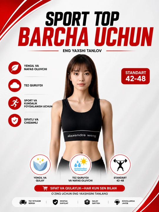 Ayollar sport topi, fitnes va gimnastika uchun bra, choksiz va yumshoq chashkali - 