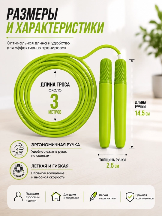 Fitnes va boks uchun tezlikka mo‘ljallangan sport sakrash arqoni