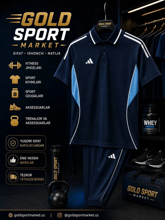 Futbol va mashg‘ulot formalari, yuqori va pastki qismlari, S dan XXL gacha bo‘lgan o‘lchamlarda mavjud - 