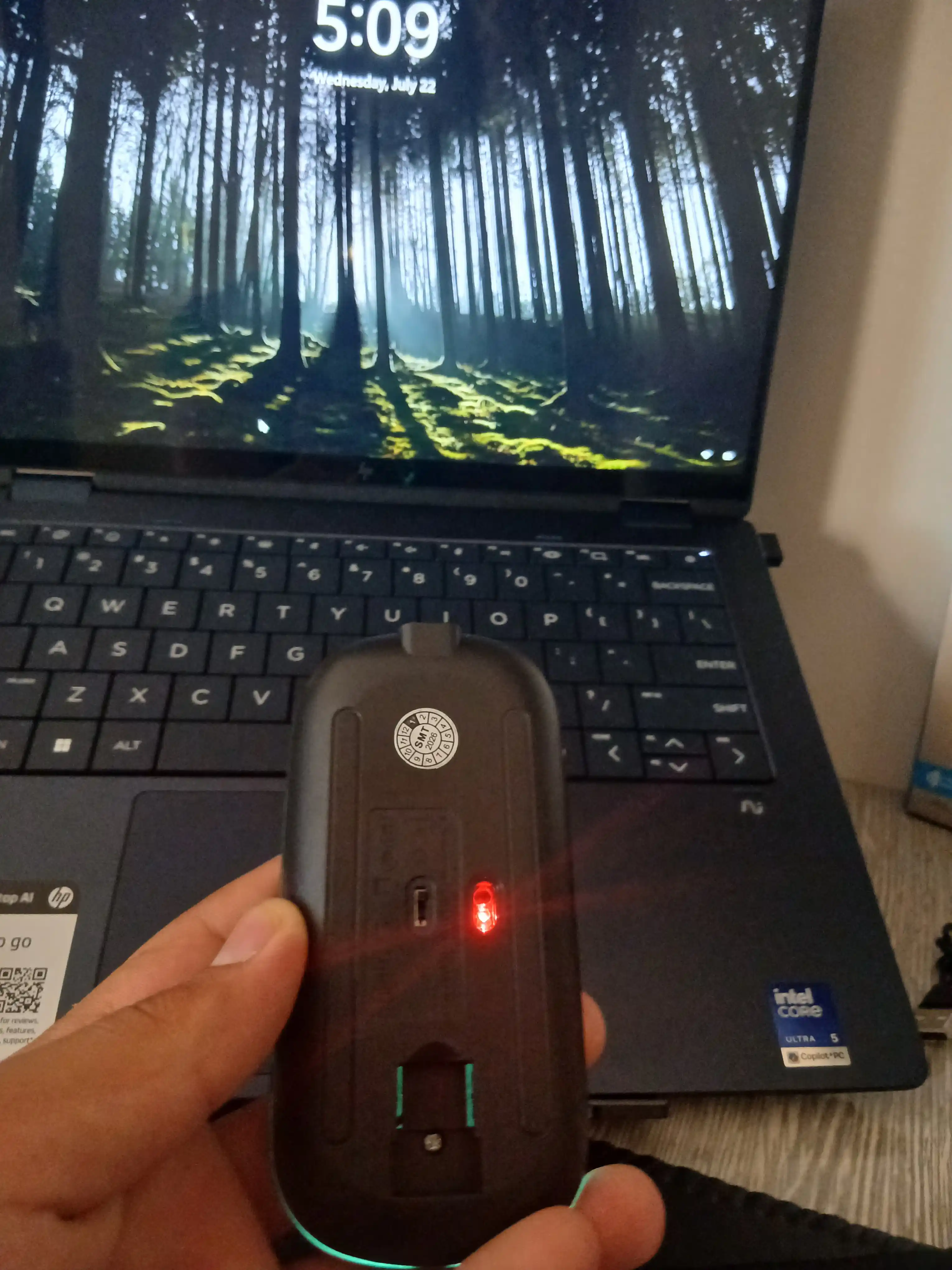 W10 HP simsiz kompyuter sichqonchasi, shovqinsiz, RGB, Bluetooth