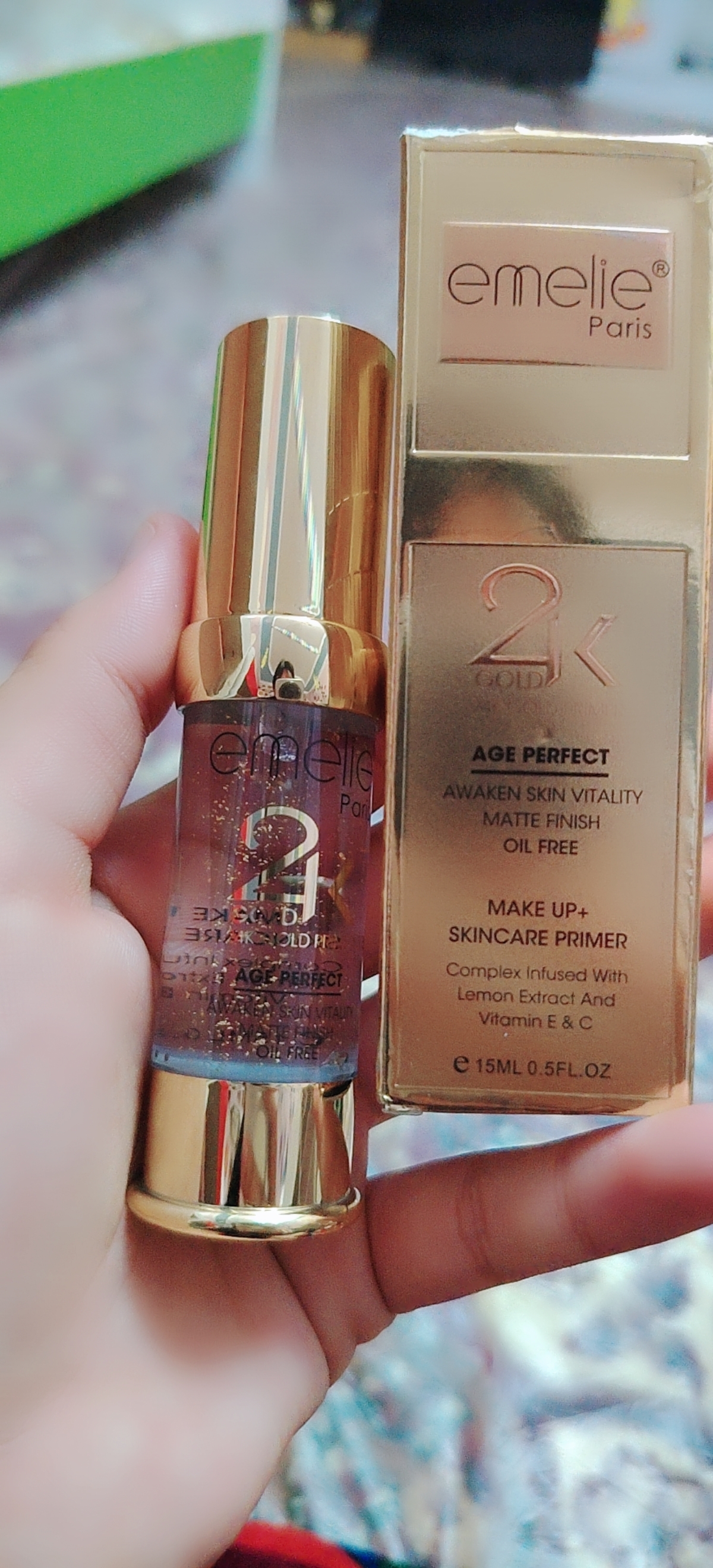 EMELIE 24K GOLD bo'yanish bazasi, yuz bo'yanish bazasi, primer, tonal krem