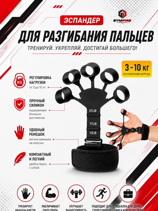 Эспандер со счетчиком для мышц рук, с регулятором, 5-60 кг