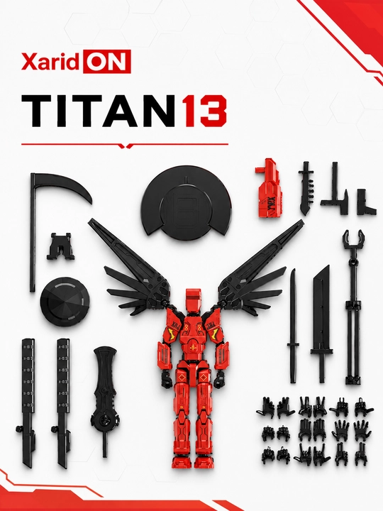 XaridON Titan13 — шарнирная коллекционная фигурка с крыльями и оружием - 