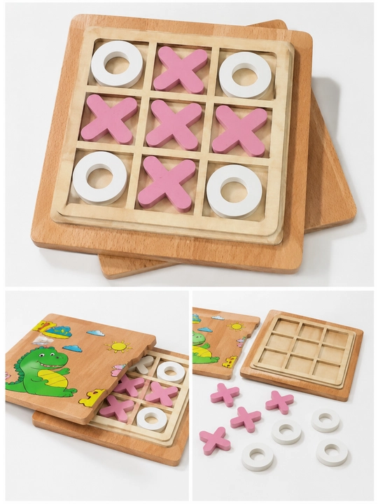 Детская деревянная игра крестики-нолики, логическая настольная игра