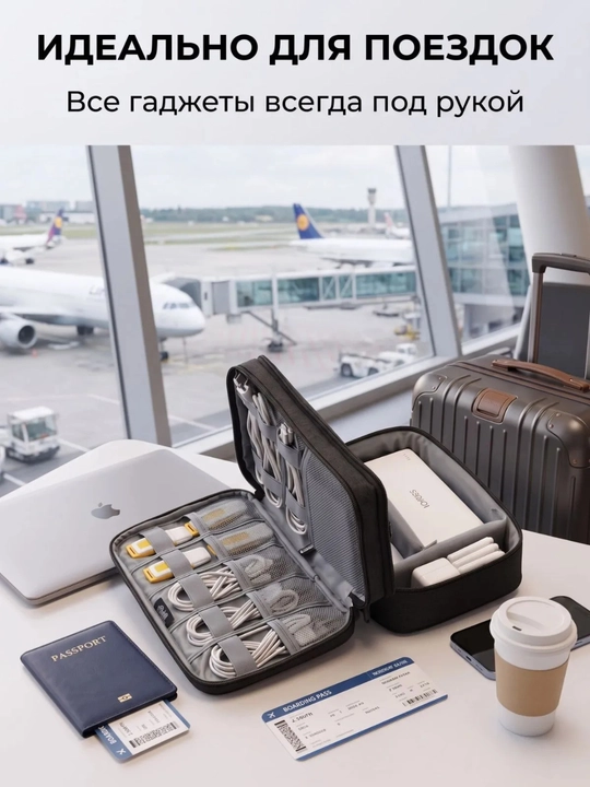 Gadjet va kabellar uchun sayohat organayzeri, elektronika aksessuarlari sumkasi