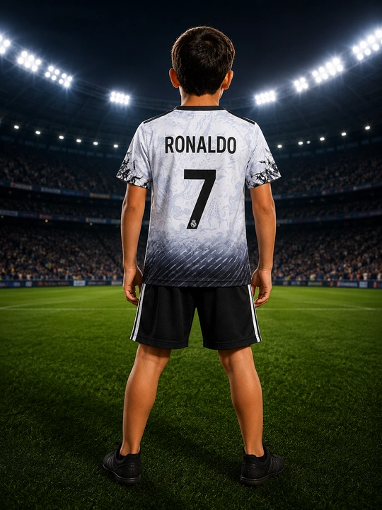 Real Madridning bolalar futbol formasi Ronaldo 7 (ajdar dizayni)