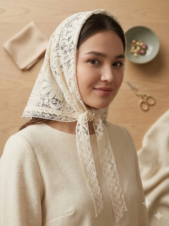 Ayollar uchun to'rli kosinka ro'mol, bog'ichli ayollar headscarf / kosinka