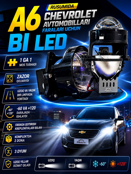 A6 rusumida Chevrolet Avtomobillari faralari uchun BI LED