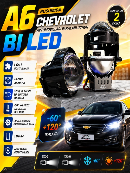 A6 rusumida Chevrolet Avtomobillari faralari uchun BI LED