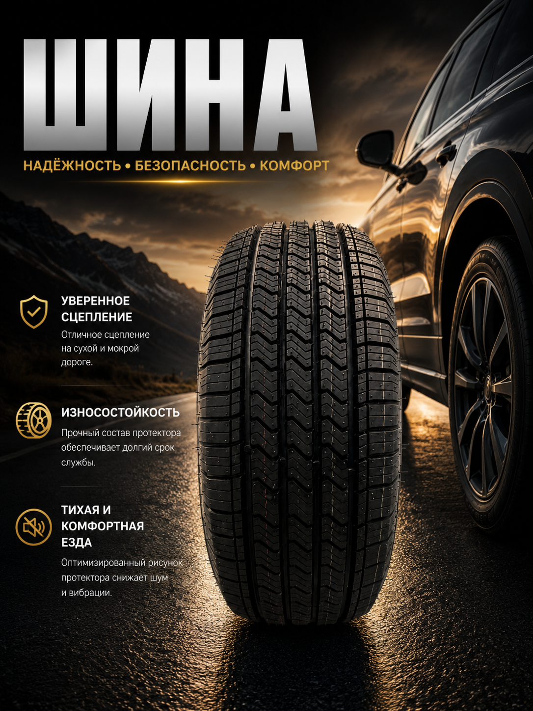 Avtomobil shinasi (avto shina, barcha mavsumiy shina) Kornet Cross K5 205/65 R15, qora - 