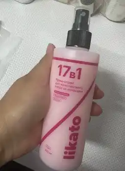 Sochlar uchun sprey Likato, krem, termal himoya, yuvilmaydigan, 17 tasi 1 da, 250 ml
