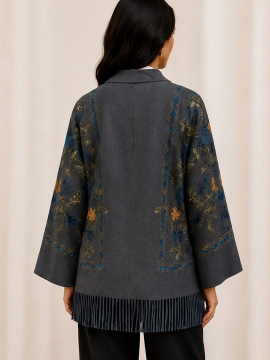 Женский кардиган, пончо с национальным узором, oversize 46–56