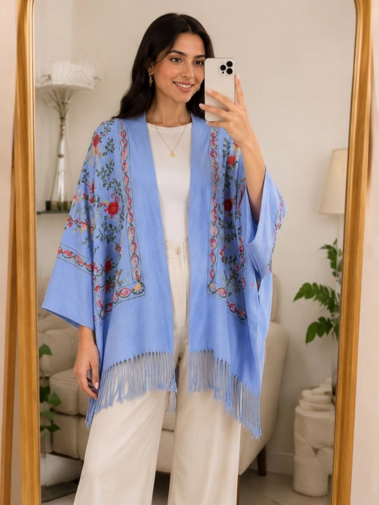 Женский кардиган, пончо с национальным узором, oversize 46–56