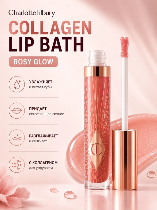Charlotte Tilbury Collagen Lip Bath блеск для губ Rosy Glow - 