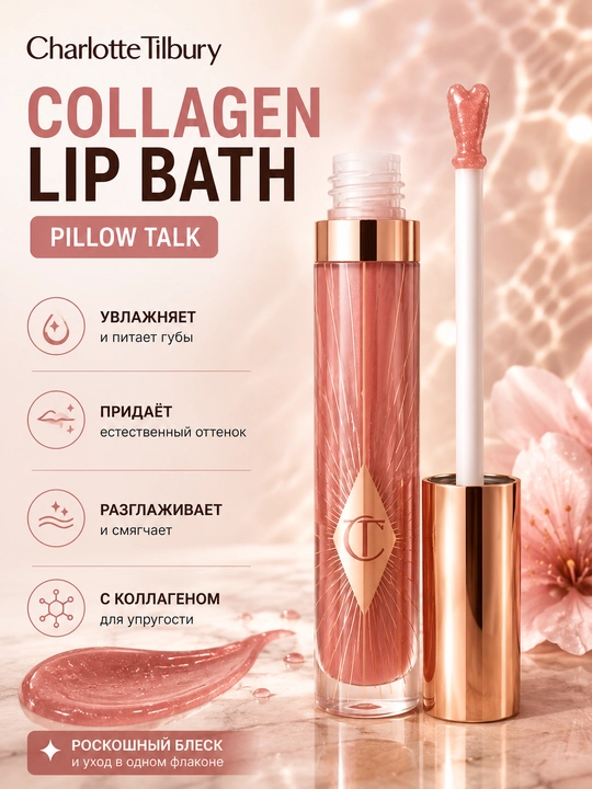 Charlotte Tilbury Collagen Lip Bath блеск для губ Pillow Talk - 