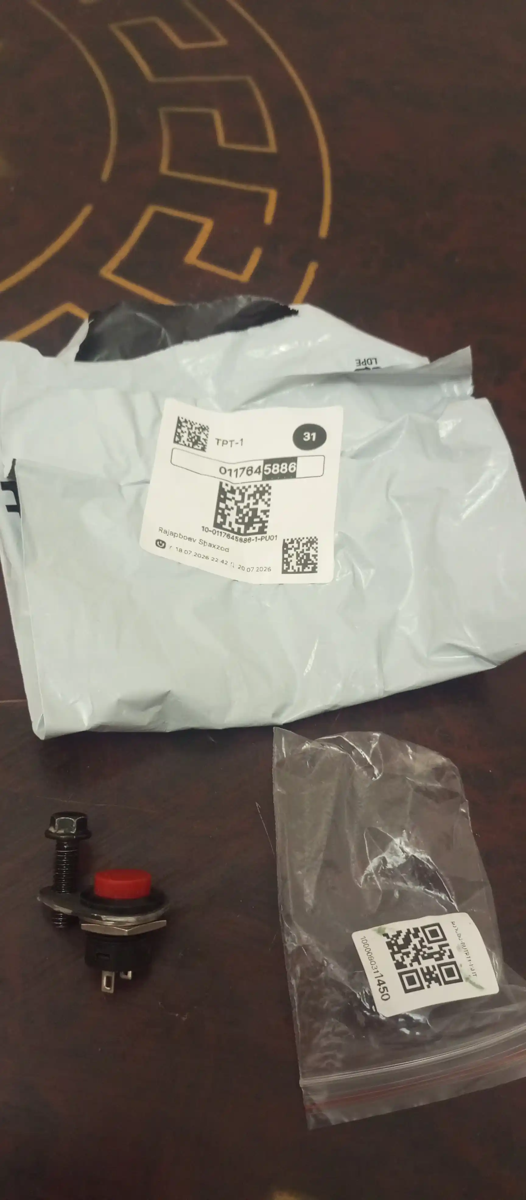 Tugma R13-507 off-(on) qizil (3A 250V)