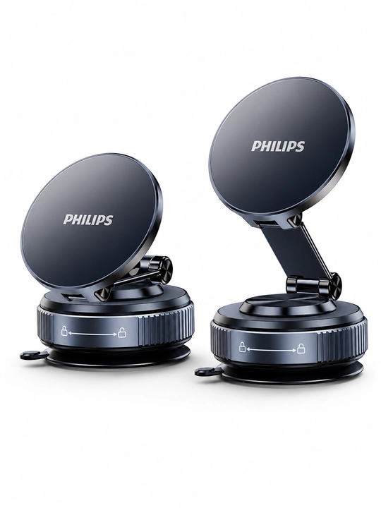 Магнитный автомобильный держатель Philips с вакуумным креплением, складной, поворот 360° - 