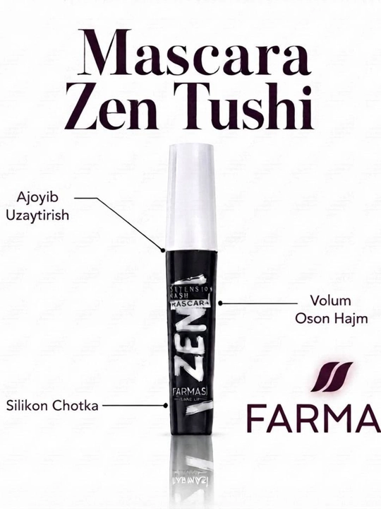 Farmasi zen tush mascara kiprik uchun hajm beruvchi uzaytiruvchi qora suvga chidamli arzon - 