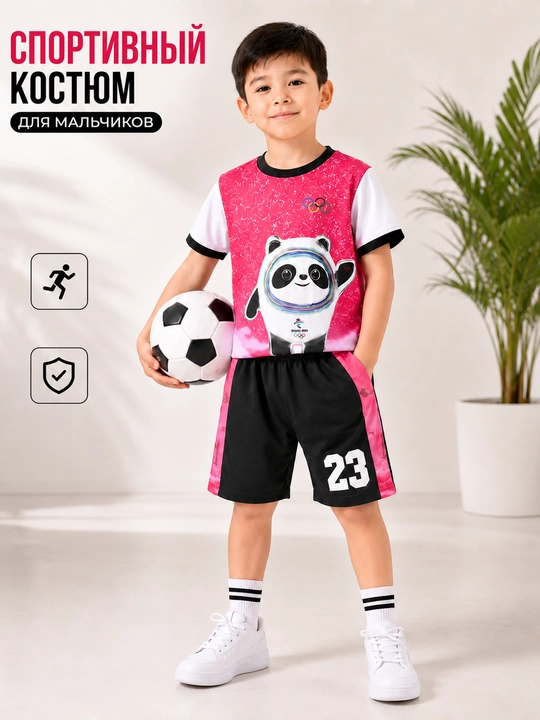 O‘g‘il bolalar uchun sport kiyim to‘plami futbolka shortik - 