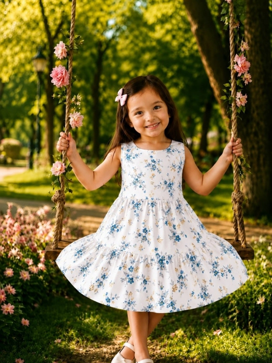 Qizaloqlar yozgi ko'ylagi HB satin 2–7 yosh gul print yengil havo o'tkazuvchi