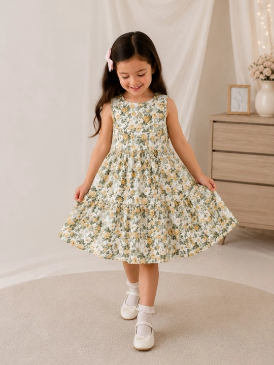 Qizaloqlar yozgi ko'ylagi HB satin 2–7 yosh gul print yengil havo o'tkazuvchi