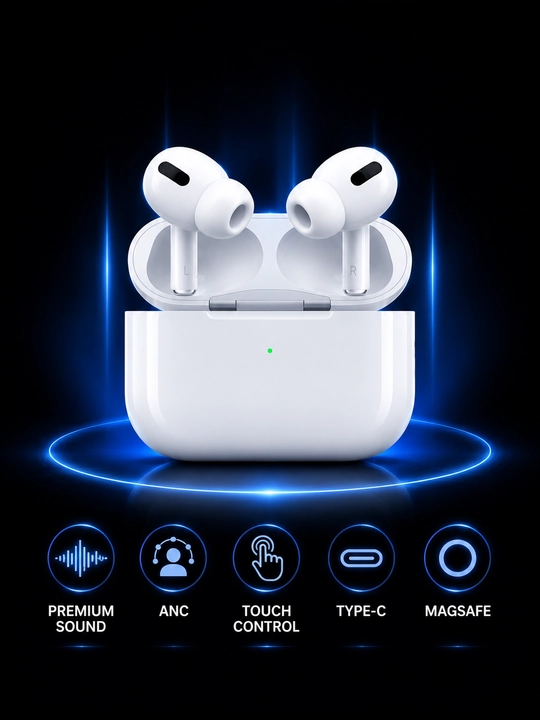Simsiz quloqchinlar Pods Pro 2, iPhone va Android uchun naushniklar