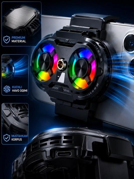 Полупроводной телефонный кулер SL-75, двухвентиляторный RGB-охладитель