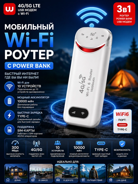 Cho'ntak Wi-Fi, router, sim kartalik wi fi router, 4G, LTE
