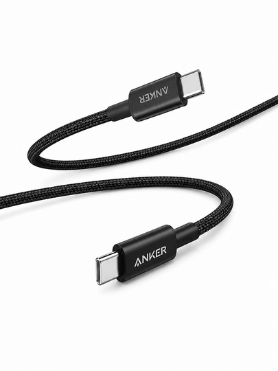 Кабель Anker Zolo USB-C – USB-C 240 Вт PD 3.1, быстрая зарядка, нейлоновая оплетка