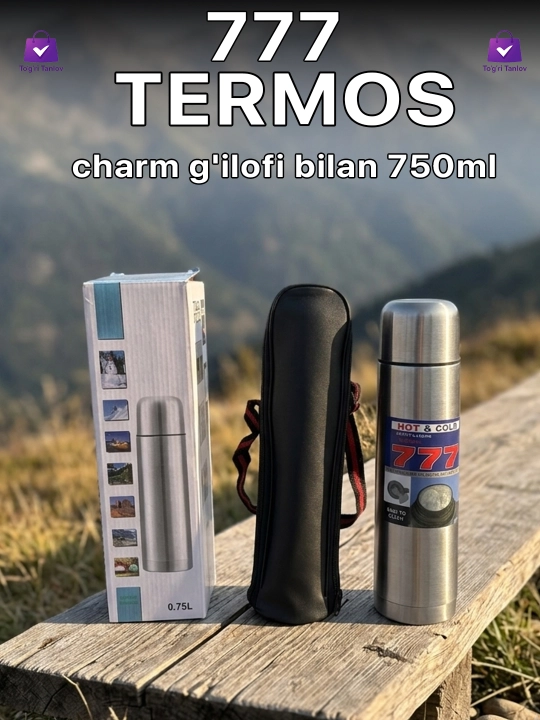 777 termos, charm g'ilofi bilan, 1 litr / 0.75 litr / 0.5 litr