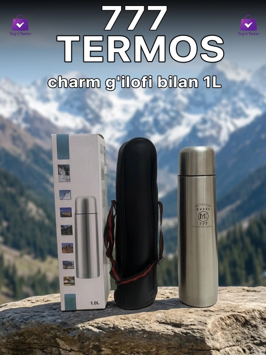 777 termos, charm g'ilofi bilan, 1 litr / 0.75 litr / 0.5 litr