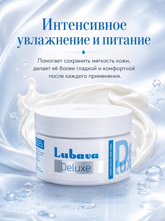 Крем-масло для тела, увлажнение и восстановление, Любава Deluxe, 250 мл