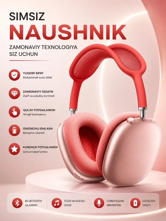 Shovqinni kamaytirish va mikrofonli premium simsiz Bluetooth Hi-Fi Stereo quloqchinlari