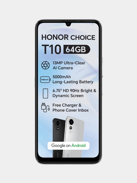 Smartfon HONOR CHOICE T10, 2ta sim,5000mAh,HD ekran,1 Yil kafolat