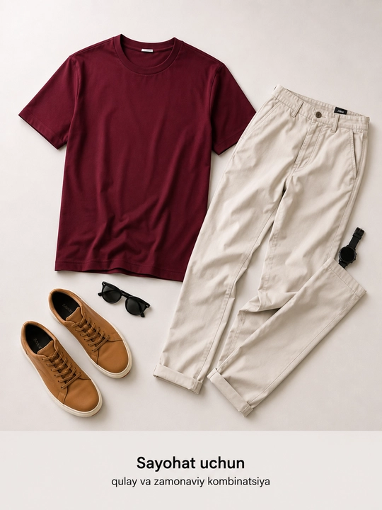 Erkaklar futbolkasi Regular Fit, 100% paxta, Basic Casual, Dumaloq yoqali