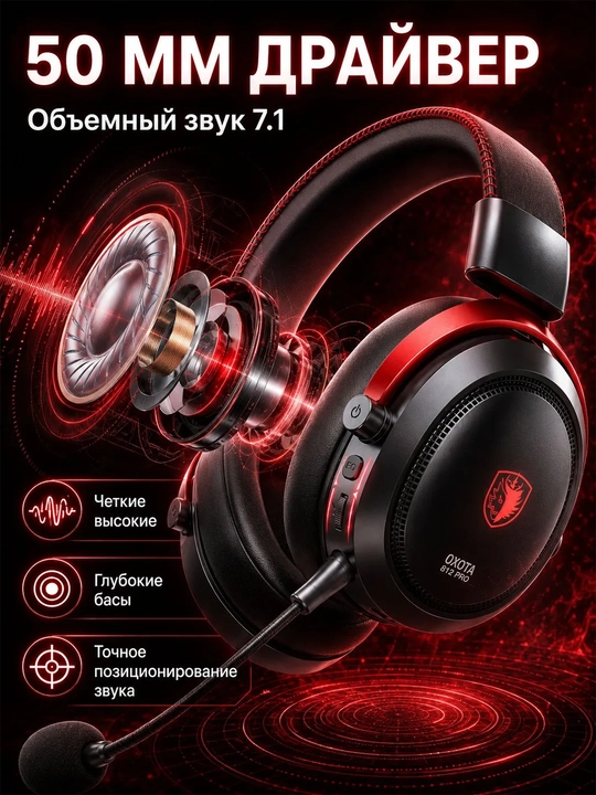 SADES SA-812 PRO mikrofonli geymer quloqchin, simsiz, Bluetooth/2.4G/USB-C