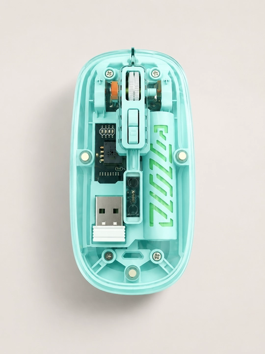 Прозрачная беспроводная мышь с USB-приёмником для компьютера и ноутбука - 